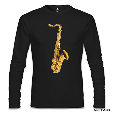 Saksafon Siyah Erkek Sweatshirt