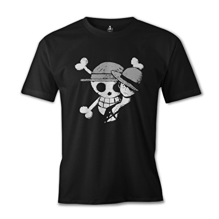One Piece - Luffy Straw Hat 4 Siyah Erkek Tshirt