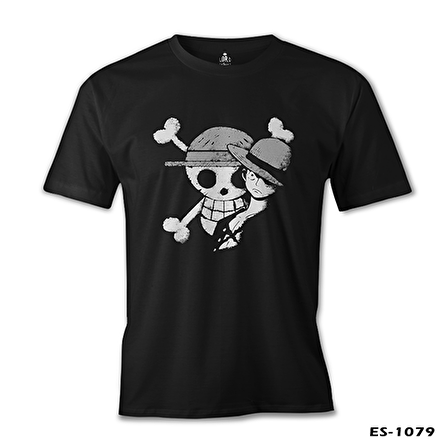 One Piece - Luffy Straw Hat 4 Siyah Erkek Tshirt