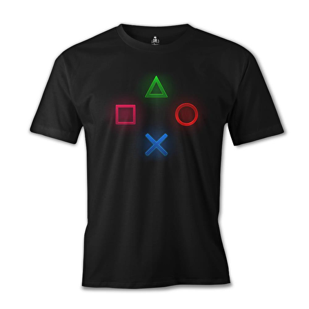Play Buttons Siyah Erkek Tshirt