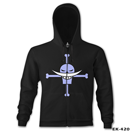 One Piece - Roger Siyah Erkek Kapşonlu