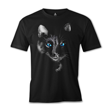 Cat in Blue Siyah Erkek Tshirt