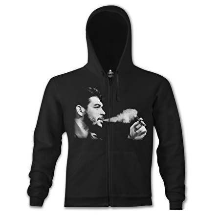 Che Guevara 3 Siyah Erkek Kapşonlu