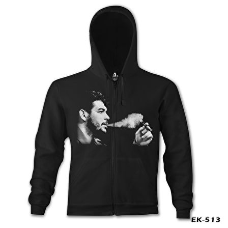 Che Guevara 3 Siyah Erkek Kapşonlu