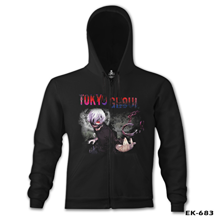 Tokyo Ghoul Siyah Erkek Kapşonlu