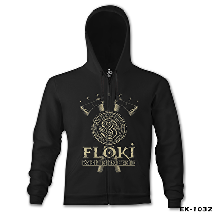 Vikings - Floki Siyah Erkek Kapşonlu
