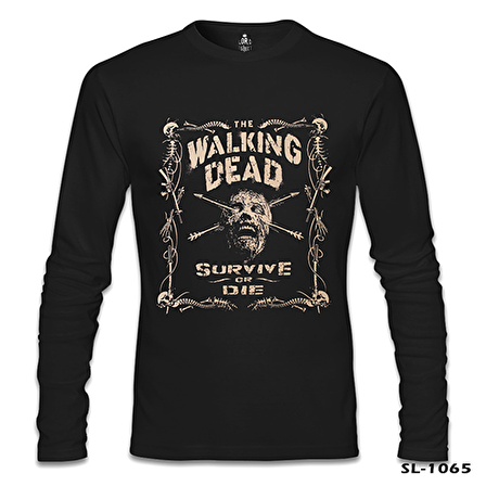 Walking Dead - Survive or Die Siyah Erkek Sweatshirt