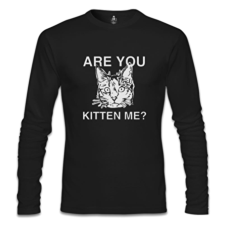 Are You Kitten Me Siyah Erkek Sweatshirt