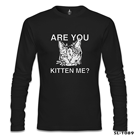 Are You Kitten Me Siyah Erkek Sweatshirt
