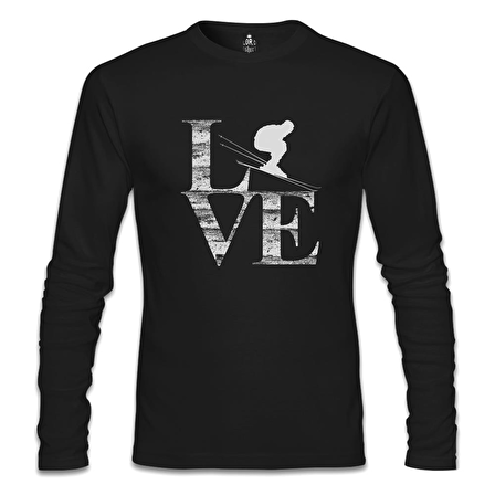Love - Kayak Siyah Erkek Sweatshirt