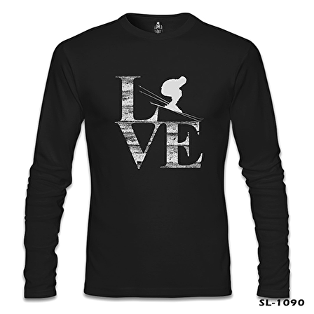 Love - Kayak Siyah Erkek Sweatshirt