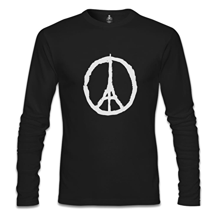 Paris - Peace Siyah Erkek Sweatshirt