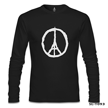 Paris - Peace Siyah Erkek Sweatshirt
