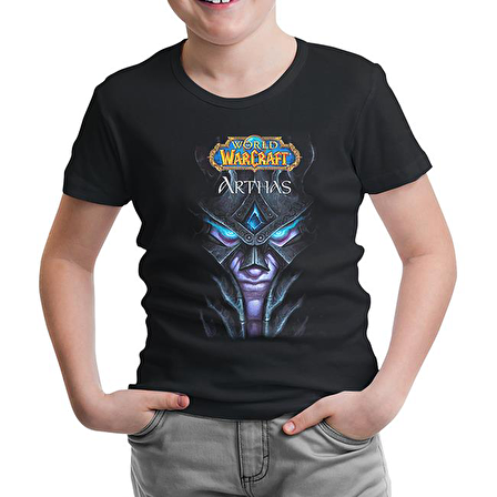 World Warcraft - Arthas Siyah Çocuk Tshirt