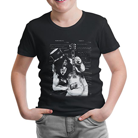 Slash - Guitar Siyah Çocuk Tshirt