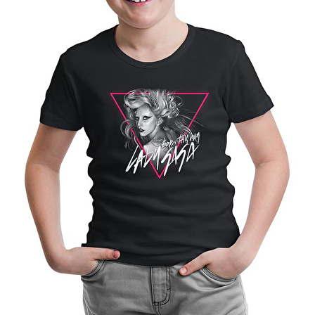 Lady Gaga - Born this Way Siyah Çocuk Tshirt