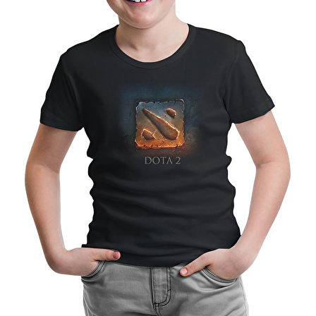 Dota 2 - Logo1 Siyah Çocuk Tshirt