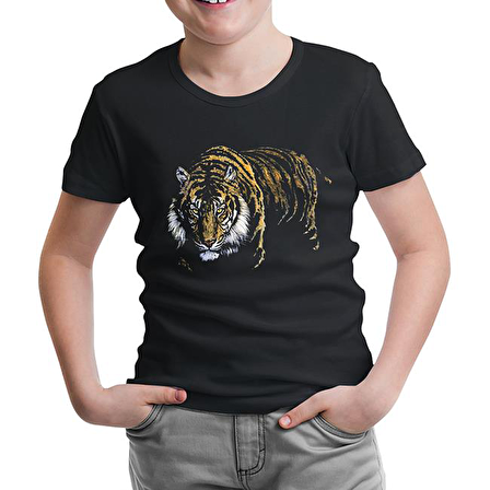 Kaplan Siyah Çocuk Tshirt