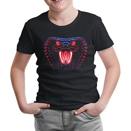 Yılan Siyah Çocuk Tshirt