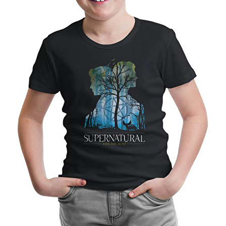 Supernatural - Impala Siyah Çocuk Tshirt
