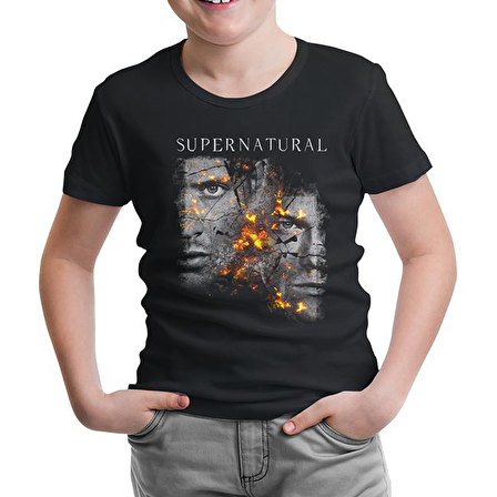 Supernatural - Winchester Siyah Çocuk Tshirt