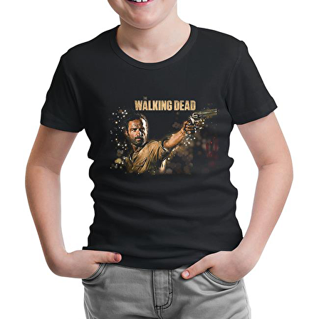 The Walking Dead - Rick 2 Siyah Çocuk Tshirt