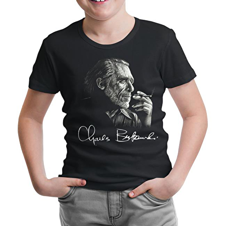 Charles Bukowski Siyah Çocuk Tshirt