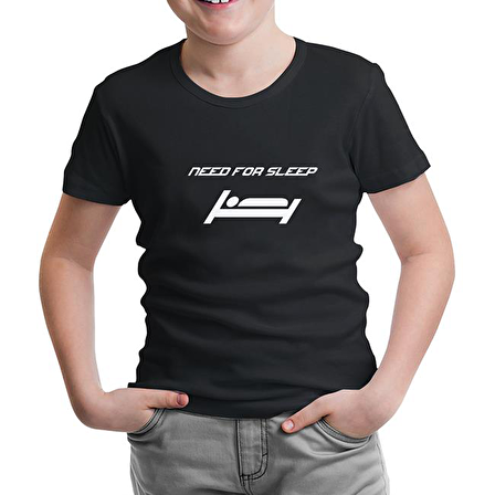 Need for Sleep Siyah Çocuk Tshirt