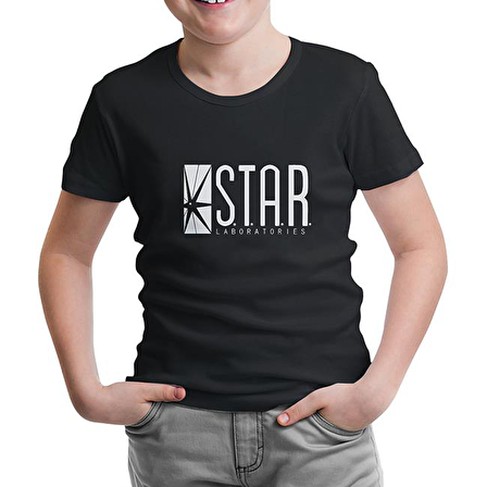 Flash - S.T.A.R. Laboratories Siyah Çocuk Tshirt