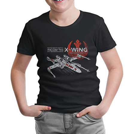 Star Wars - Incom T65 Siyah Çocuk Tshirt