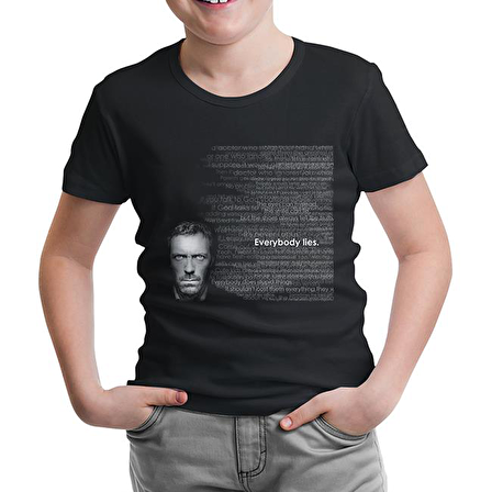 House - Everybody Lies Siyah Çocuk Tshirt