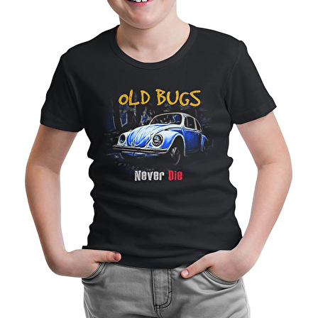 Old Bugs Siyah Çocuk Tshirt