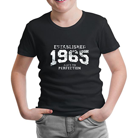 1965 Aged to Perfection Siyah Çocuk Tshirt