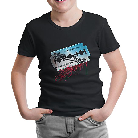 Judas Priest - British Steel Siyah Çocuk Tshirt