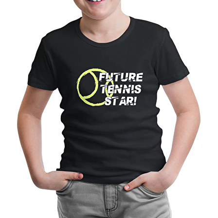 Tenis Star Future  Siyah Çocuk Tshirt