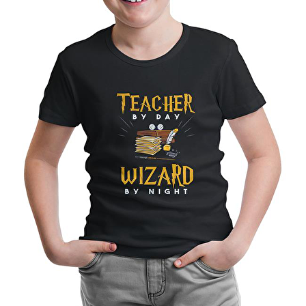 Teacher by Day Öğretmenler Günü Siyah Çocuk Tshirt