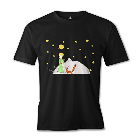 Küçük Prens - Moon and Back Siyah Erkek Tshirt