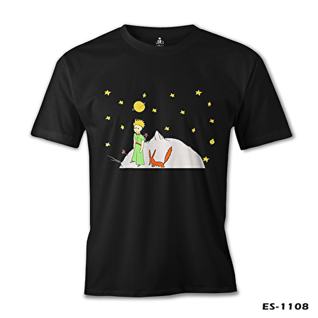 Küçük Prens - Moon and Back Siyah Erkek Tshirt