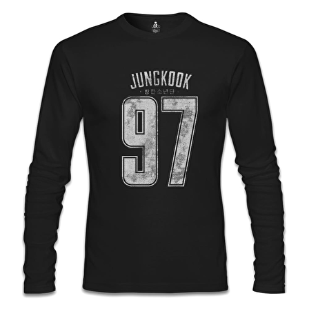 BTS -  Jungkook 97 Siyah Erkek Sweatshirt