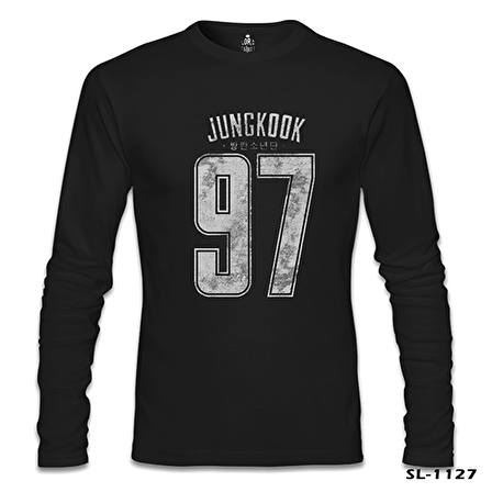 BTS -  Jungkook 97 Siyah Erkek Sweatshirt