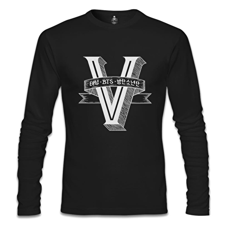 BTS -  V Siyah Erkek Sweatshirt