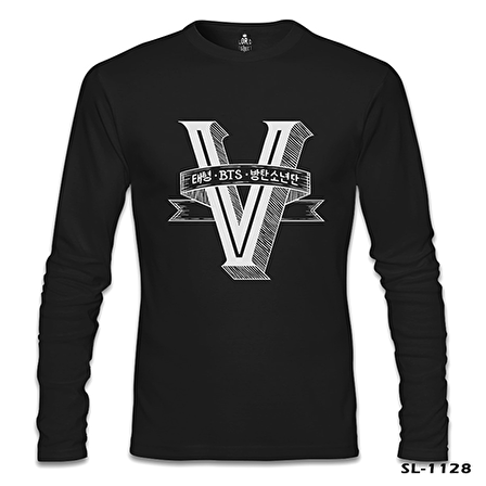 BTS -  V Siyah Erkek Sweatshirt