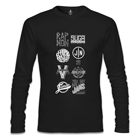 BTS -  Logo Siyah Erkek Sweatshirt