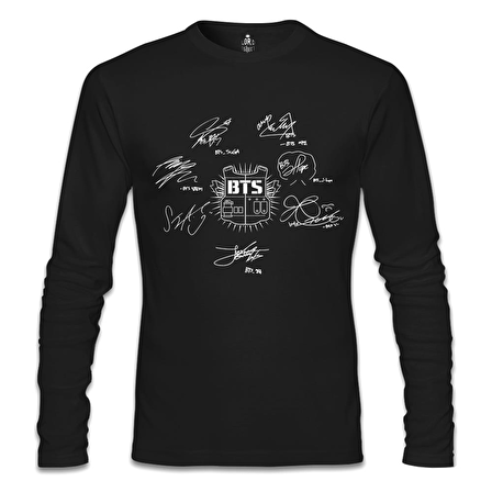 BTS -  Signs Siyah Erkek Sweatshirt