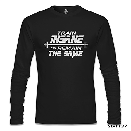 Bodybuilding - Train Insane Siyah Erkek Sweatshirt
