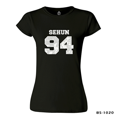 EXO - Sehun 94 Siyah Bayan Tshirt