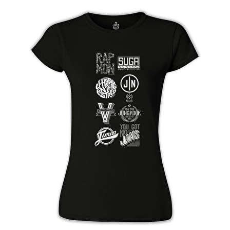 BTS -  Logo Siyah Kadın Tshirt