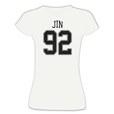 BTS - Jin 92  (Ön-Arka) Beyaz Kadın Tshirt