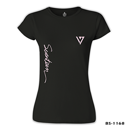 Seventeen - Logo Siyah Kadın Tshirt