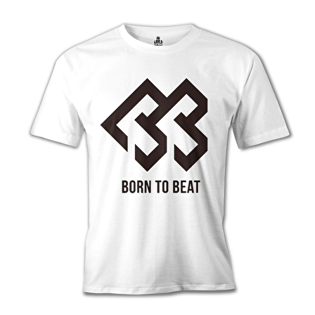 Born to Beat - Logo Beyaz Erkek Tshirt